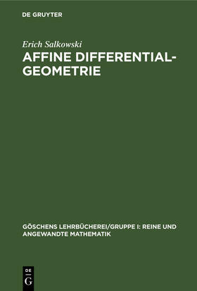 Salkowski |  Affine Differentialgeometrie | Buch |  Sack Fachmedien