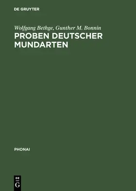 Bonnin / Bethge |  Proben deutscher Mundarten | Buch |  Sack Fachmedien