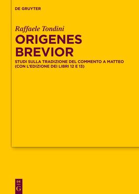 Tondini |  Origenes brevior | eBook | Sack Fachmedien