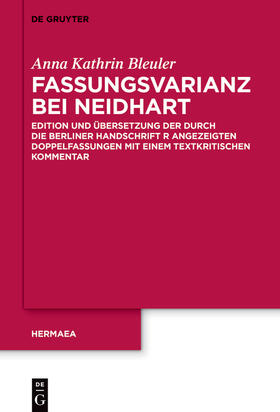 Bleuler |  Fassungsvarianz bei Neidhart | Buch |  Sack Fachmedien