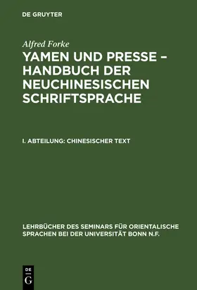 Forke |  Chinesischer Text | Buch |  Sack Fachmedien