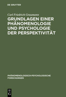 Graumann |  Grundlagen einer Phänomenologie und Psychologie der Perspektivität | Buch |  Sack Fachmedien