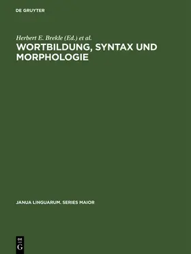 Lipka / Brekle |  Wortbildung, Syntax und Morphologie | Buch |  Sack Fachmedien