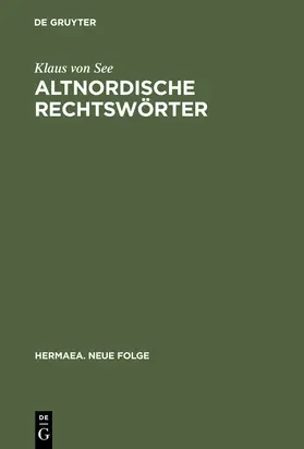 See |  Altnordische Rechtswörter | Buch |  Sack Fachmedien