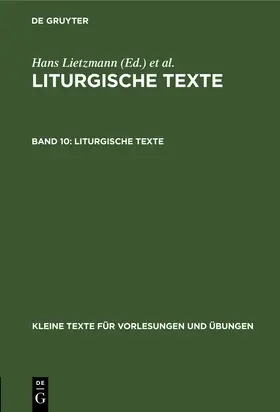 Lietzmann |  Liturgische Texte | Buch |  Sack Fachmedien