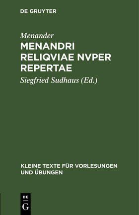 Menander / Sudhaus |  Menandri reliqviae nvper repertae | Buch |  Sack Fachmedien