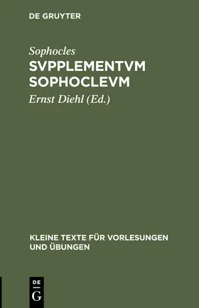 Sophocles / Diehl |  Svpplementvm Sophoclevm | Buch |  Sack Fachmedien