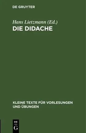 Lietzmann |  Die Didache | Buch |  Sack Fachmedien