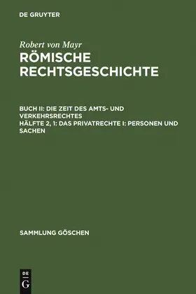 Mayr |  Das Privatrechte I: Personen und Sachen | Buch |  Sack Fachmedien