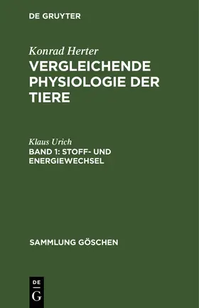 Urich |  Stoff- und Energiewechsel | Buch |  Sack Fachmedien