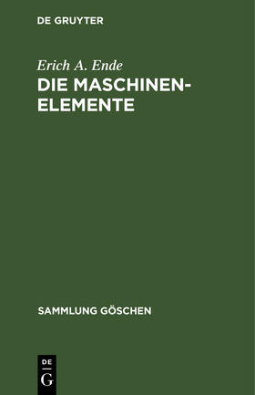 Ende |  Die Maschinenelemente | Buch |  Sack Fachmedien