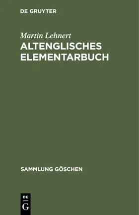 Lehnert |  Altenglisches Elementarbuch | Buch |  Sack Fachmedien