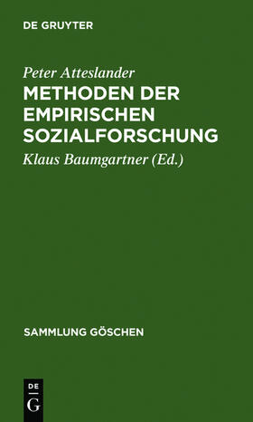Atteslander / Baumgartner |  Methoden der empirischen Sozialforschung | Buch |  Sack Fachmedien