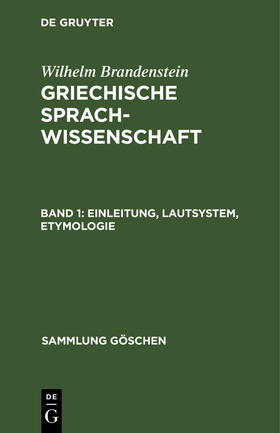 Brandenstein |  Einleitung, Lautsystem, Etymologie | Buch |  Sack Fachmedien