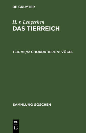 Lengerken |  Chordatiere V: Vögel | Buch |  Sack Fachmedien