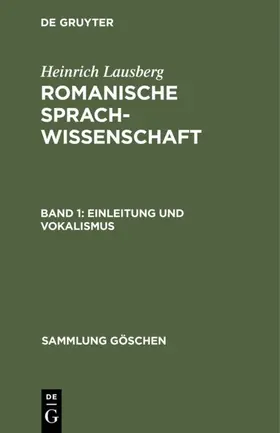 Lausberg |  Einleitung und Vokalismus | Buch |  Sack Fachmedien