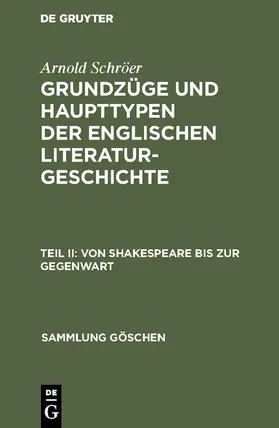 Schröer |  Von Shakespeare bis zur Gegenwart | Buch |  Sack Fachmedien