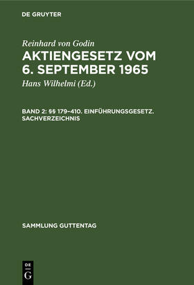 Godin / Wilhelmi |  §§ 179-410. Einführungsgesetz. Sachverzeichnis | Buch |  Sack Fachmedien