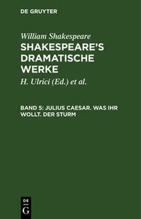 Shakespeare / &lt;Deutsche Shakespeare-Gesellschaft&gt; / Schlegel |  Julius Caesar. Was ihr wollt. Der Sturm | Buch |  Sack Fachmedien