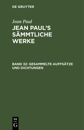 Paul |  Gesammelte Auffsätze und Dichtungen | Buch |  Sack Fachmedien