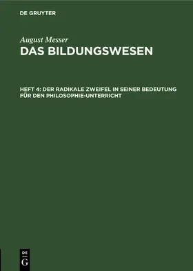 Messer |  Der radikale Zweifel in seiner Bedeutung für den Philosophie-Unterricht | Buch |  Sack Fachmedien