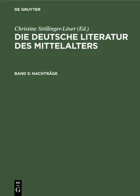 Langosch / Stammler | Nachträge | Buch | 978-3-11-105544-2 | sack.de