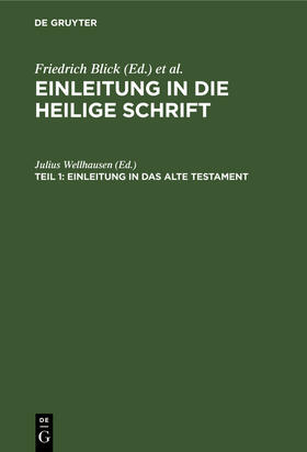 Wellhausen |  Einleitung in das Alte Testament | Buch |  Sack Fachmedien