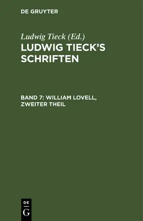 Tieck |  William Lovell, Zweiter Theil | Buch |  Sack Fachmedien