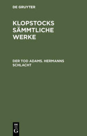 Degruyter |  Der Tod Adams. Hermanns Schlacht | Buch |  Sack Fachmedien