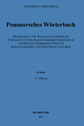 Vollmer |  Pommersches Wörterbuch. Band II, 12. Lieferung: utfränseln bis vullstännig | Buch |  Sack Fachmedien