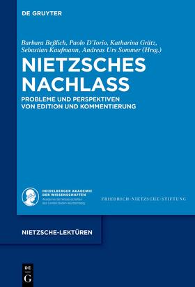 Beßlich / D´Iorio / Grätz |  Nietzsches Nachlass | Buch |  Sack Fachmedien