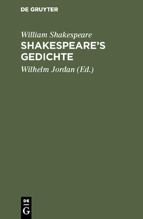 Shakespeare / Jordan |  Shakespeare¿s Gedichte | Buch |  Sack Fachmedien