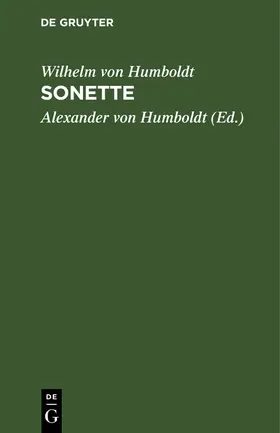 Humboldt |  Sonette | Buch |  Sack Fachmedien