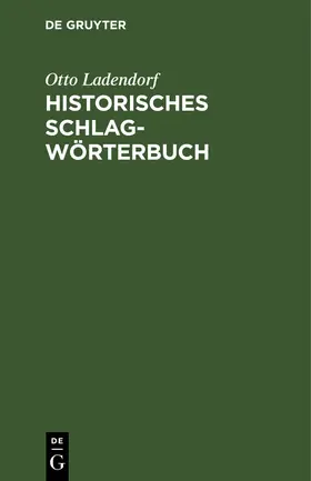 Ladendorf |  Historisches Schlagwörterbuch | Buch |  Sack Fachmedien