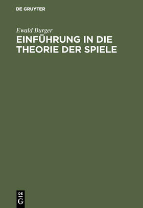 Burger |  Einführung in die Theorie der Spiele | Buch |  Sack Fachmedien