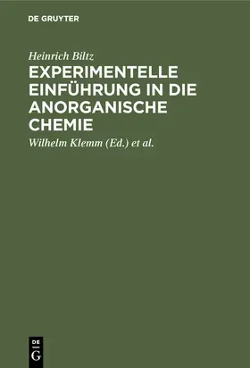 Biltz / Fischer / Klemm |  Experimentelle Einführung in die anorganische Chemie | Buch |  Sack Fachmedien