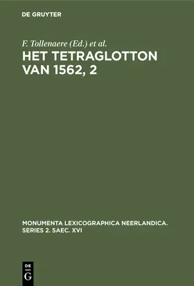 Tollenaere / Veerbeek |  Het Tetraglotton van 1562, 2 | Buch |  Sack Fachmedien