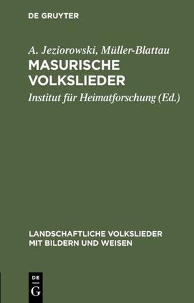 Jeziorowski / Müller-Blattau |  Jeziorowski, A: Masurische Volkslieder | Buch |  Sack Fachmedien