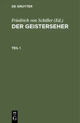 Schiller |  Der Geisterseher. Teil 1 | Buch |  Sack Fachmedien