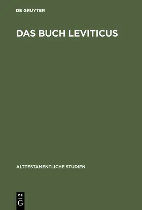  Das Buch Leviticus | Buch |  Sack Fachmedien