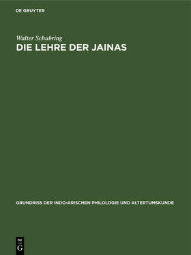 Schubring |  Die Lehre der Jainas | Buch |  Sack Fachmedien