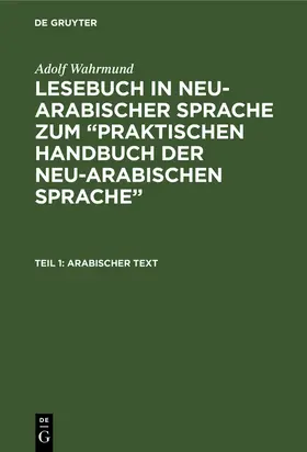 Wahrmund |  Arabischer Text | Buch |  Sack Fachmedien