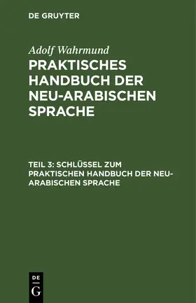 Wahrmund |  Schlüssel zum Praktischen Handbuch der neu-arabischen Sprache | Buch |  Sack Fachmedien