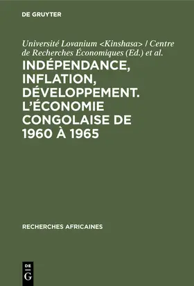  Indépendance, inflation, développement. L¿économie congolaise de 1960 à 1965 | Buch |  Sack Fachmedien