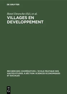 Rambaud / Desroche |  Villages en developpement | Buch |  Sack Fachmedien