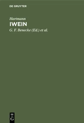 Hartmann / Lachmann / Benecke |  Iwein | Buch |  Sack Fachmedien