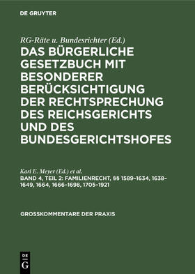 Scheffler / Meyer |  Familienrecht, §§ 1589¿1634, 1638¿1649, 1664, 1666¿1698, 1705¿1921 | Buch |  Sack Fachmedien
