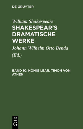 Shakespeare / Benda |  König Lear. Timon von Athen | Buch |  Sack Fachmedien