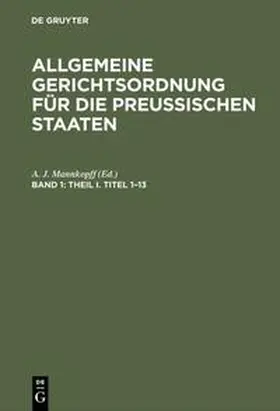 Mannkopff |  Theil I. Titel 1-13 | Buch |  Sack Fachmedien