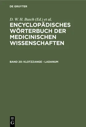 Busch / Hufeland / Gräfe |  Klotzzange - Ladanum | Buch |  Sack Fachmedien